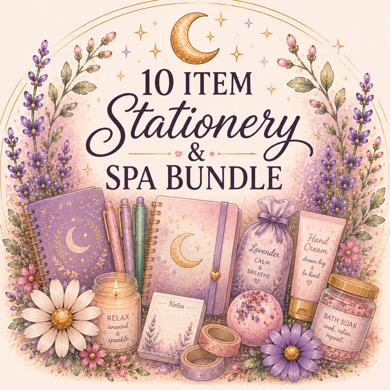 10 Item Stationery & Spa Mystery Bundle