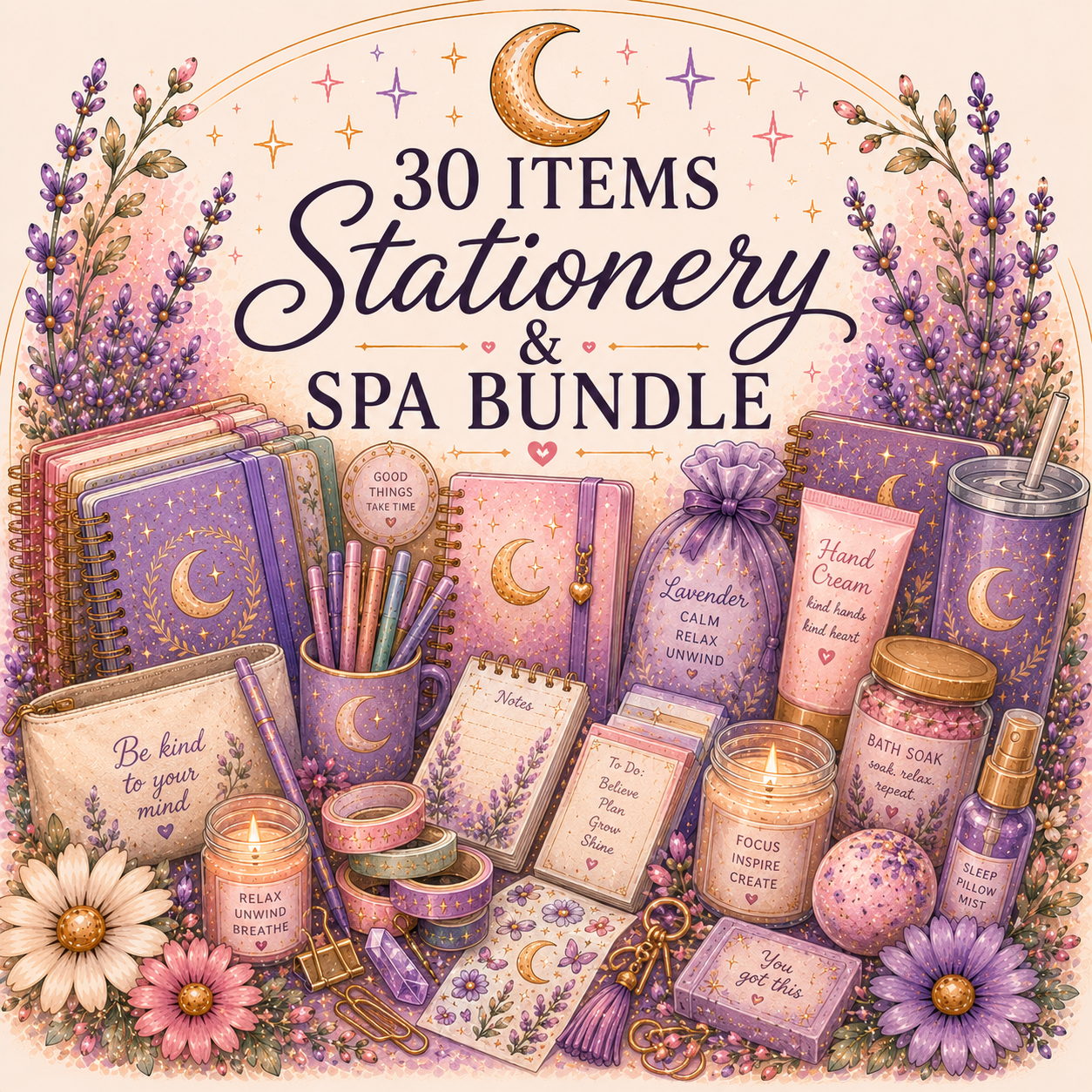 30 Item Stationery & Spa Mystery Bundle