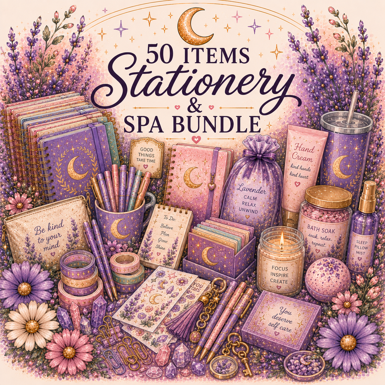 50 Item Stationery & Spa Mystery Bundle